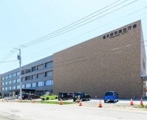 Image showing the exterior of Furano Culture Centre featuring FG Boards, designed for durability and aesthetic appeal.